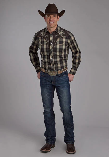 Roper 2108 Plaid (Grey) - Men's Western Shirt