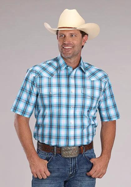 Roper Amarillo Pearl Snap Short Sleeve Western Shirt For Men Authentic Cowboy Western Wear by Roper