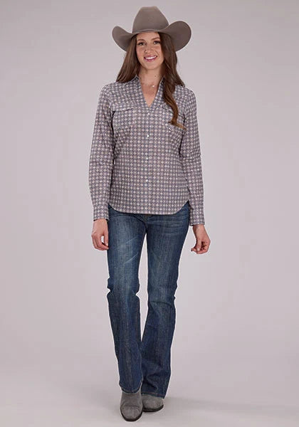Roper 2501 Medallion Foulard (Grey) - Women's Western Shirt