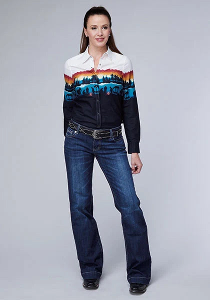 Roper 1993 Lakeside Camp (Black) - Women's Western Shirt