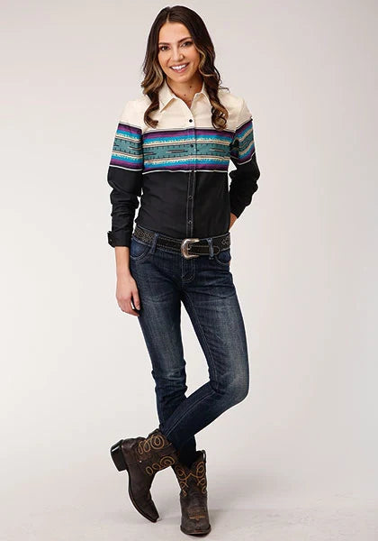 Roper 1296 Serape Border (Black) - Women's Western Shirt