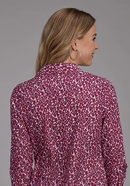 Roper 2134 Wild Wine Print (Leopard) - Women's Western Blouse