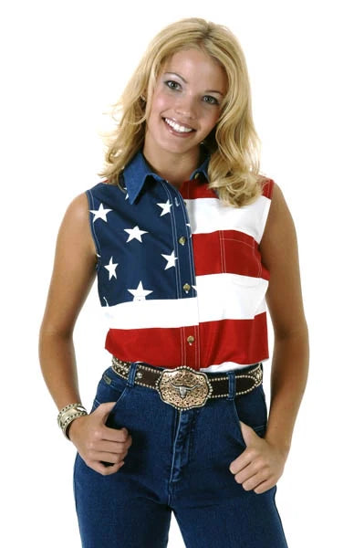 Roper Pieced Stars & Stripes (Multi) - Women's Sleeveless Shirt