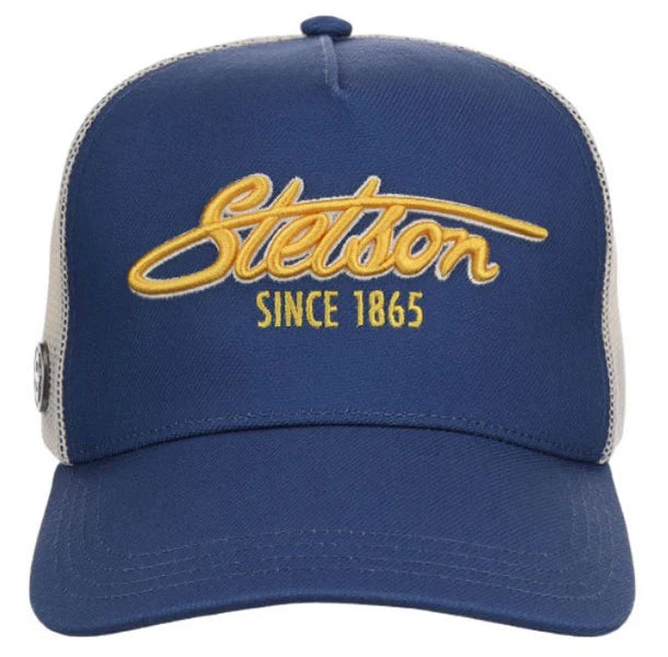 Stetson Yellow Embroidery (Blue) - Trucker Cap