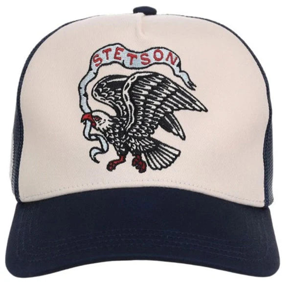 Stetson Eagle Embroidery (Cream/Navy) - Trucker Cap