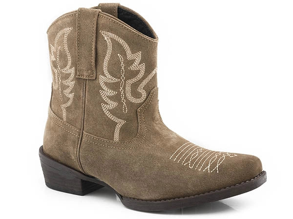 Roper Dusty II (Tan) - Women's Ankle Cowgirl Boot