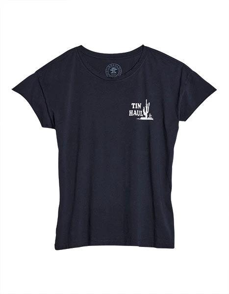 Women's Tin Haul Cactus Graphic Tee Western Style Cotton Top for Everyday Wear Cute Casual Shirt by Tin-Haul