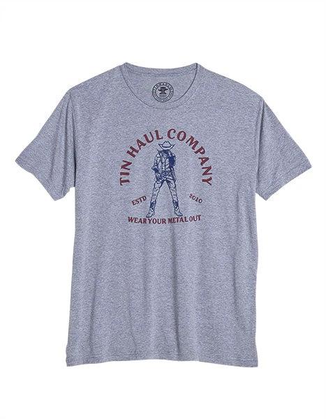 Tin Haul Buckle Cowboy Graphic Tee Western Vintage Inspired Cotton Soft Breathable Unisex Everyday Wear by Tin-Haul