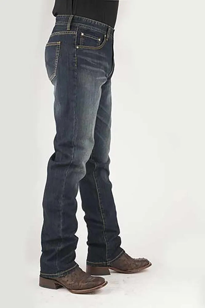 Stetson 1210 Straight Fit with X Pocket (Dark Wash) - Men's Jeans