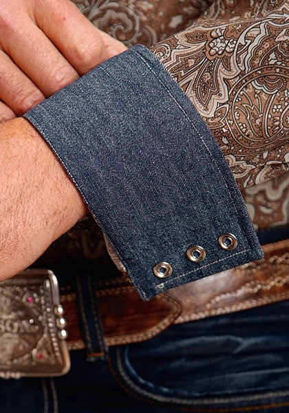 Stetson 1651 Leather Paisley (Brown) - Men's Western Shirt