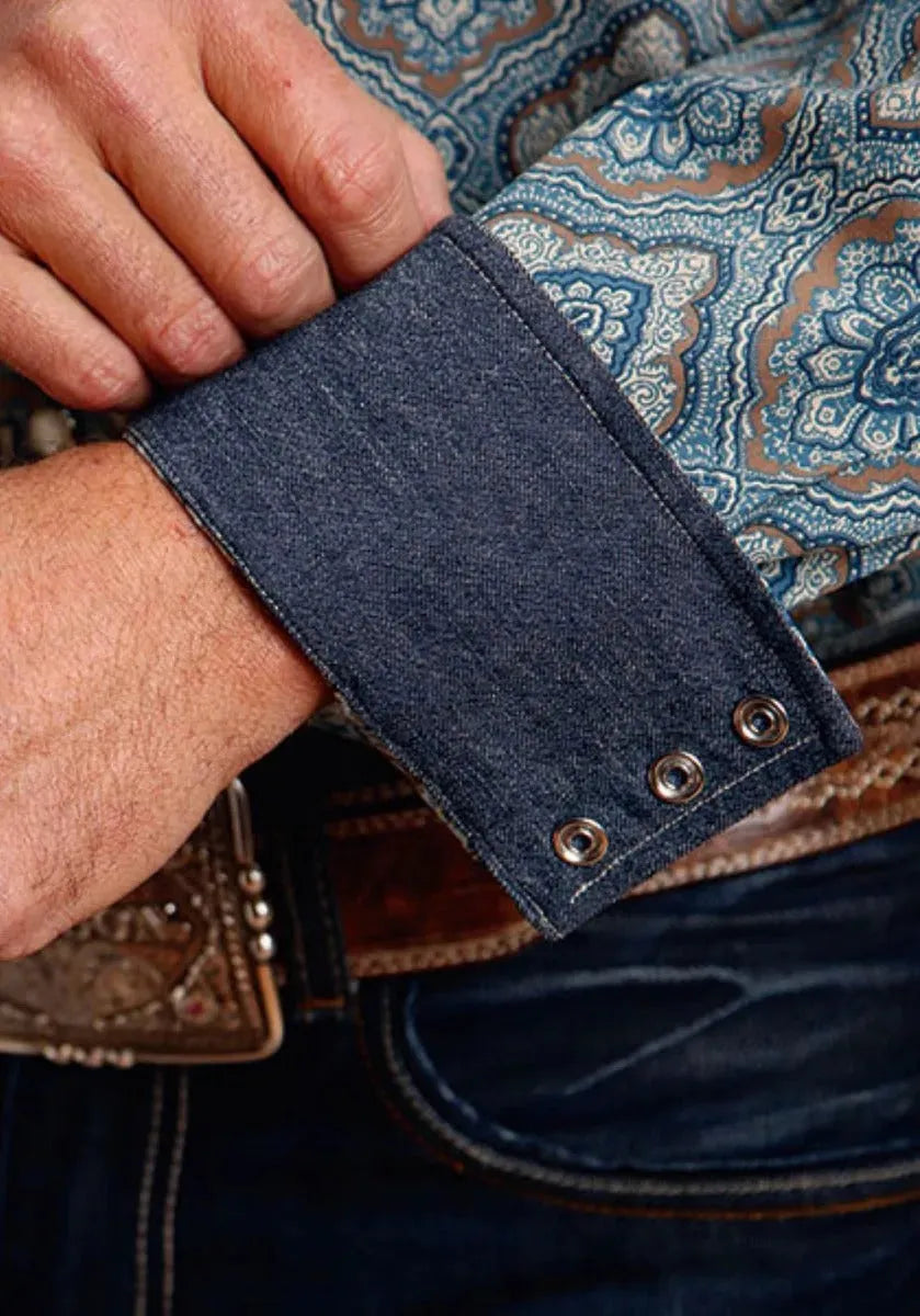 Stetson Sierra Paisley (Blue) - Men's Western Shirt