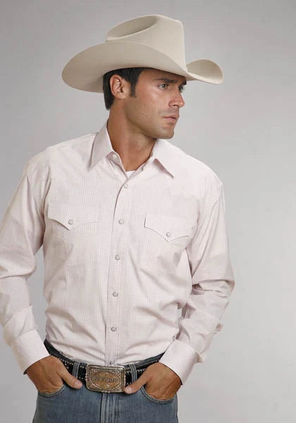 Stetson 5663 Two Stripe (Pink) - Men's Western Shirt