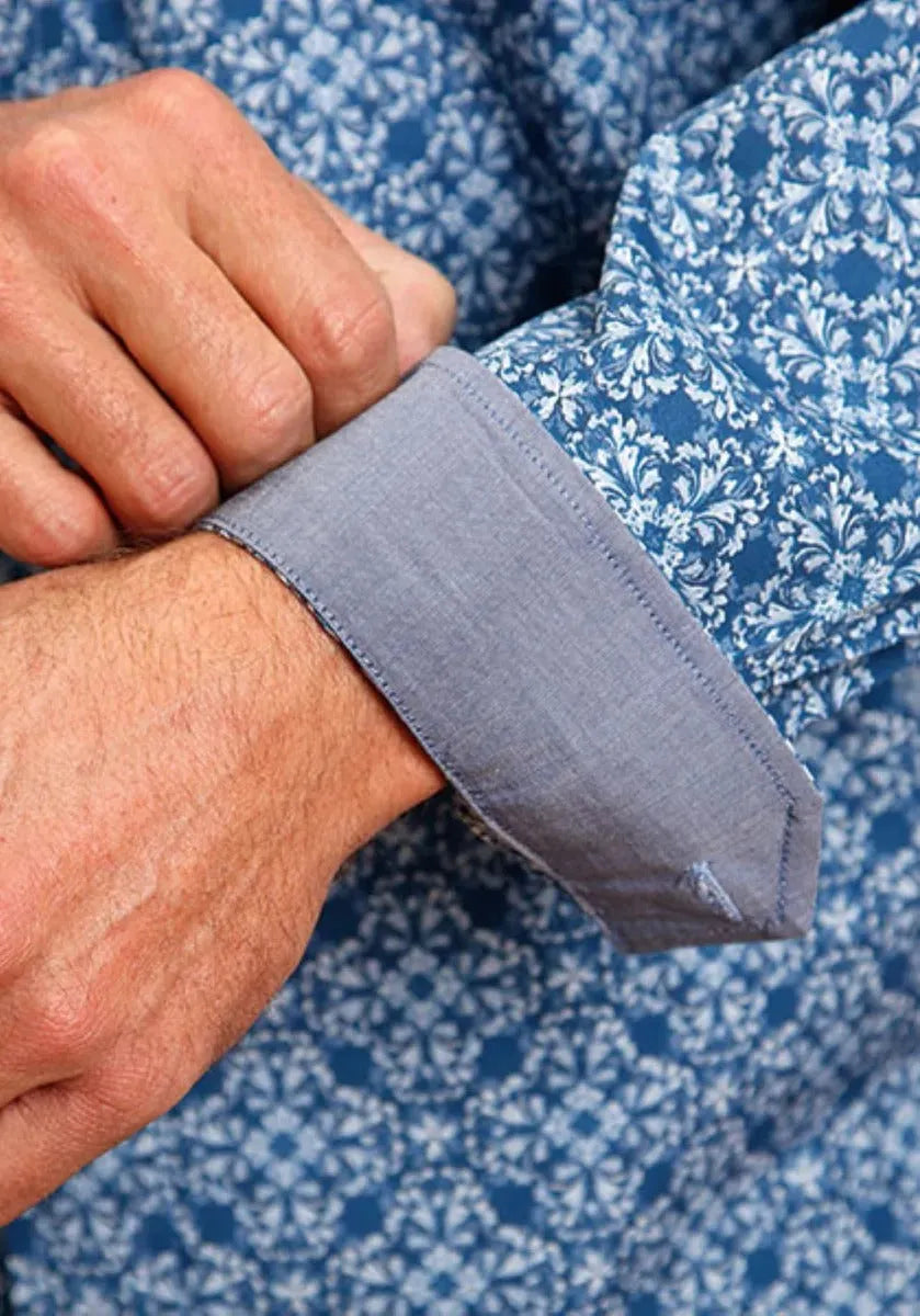 Stetson Royal Baroque (Blue) - Men's Western Shirt