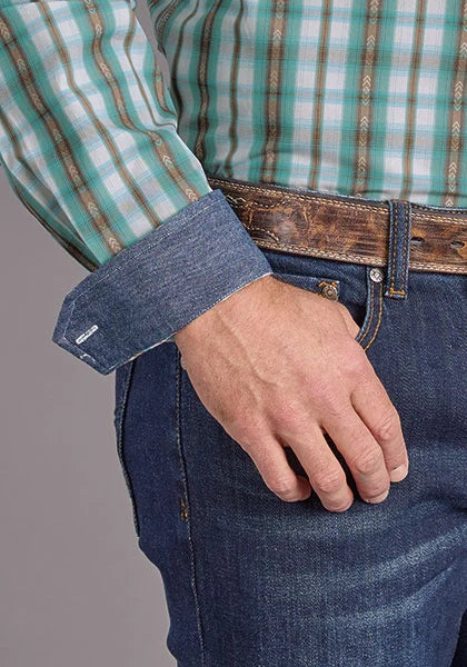 Stetson 2397 Vintage Plaid (Green) - Men's Western Shirt