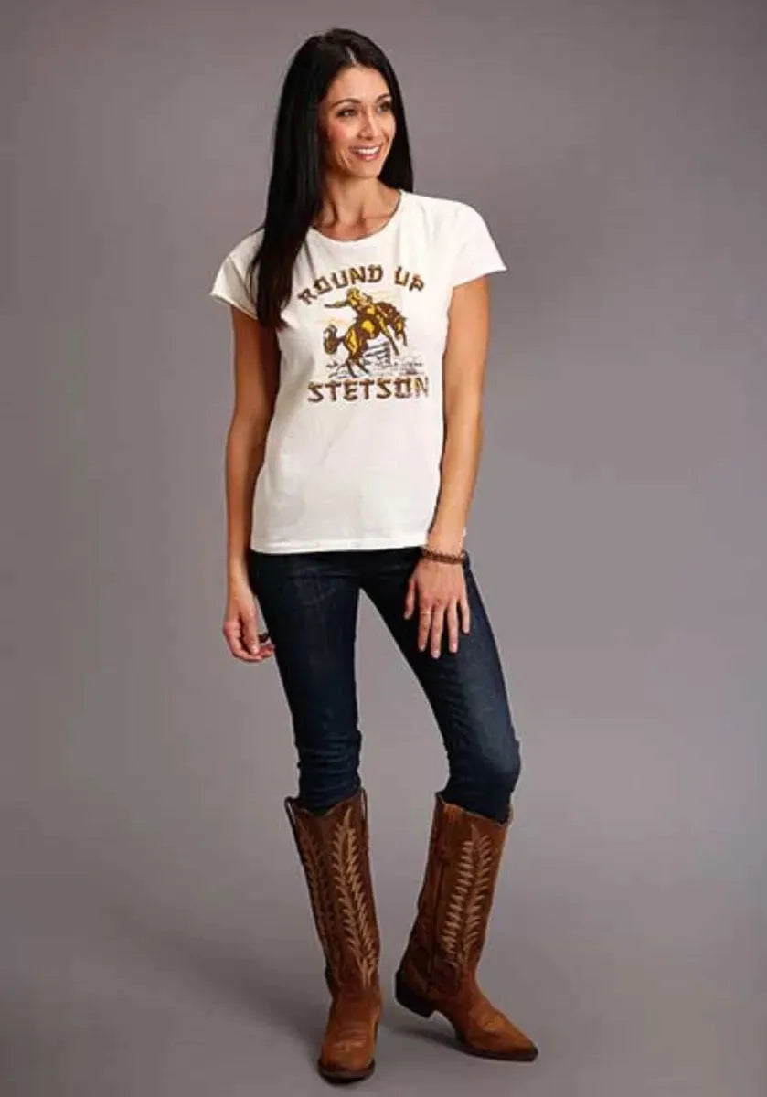 Stetson Round Up (White) - Women's Short Sleeve T-Shirt