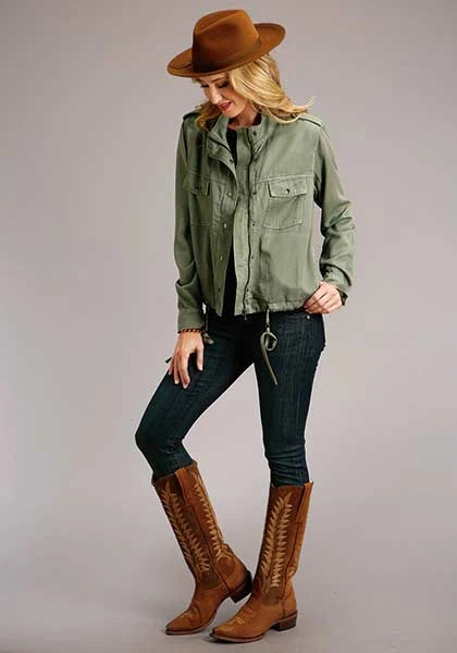 Stetson Twill Zip (Olive) - Women's Bomber Jacket