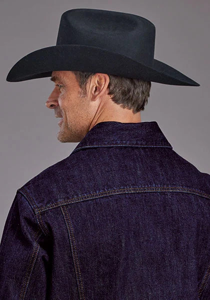 Stetson Raw with Gold Top Stitch (Blue) - Men's Denim Jacket