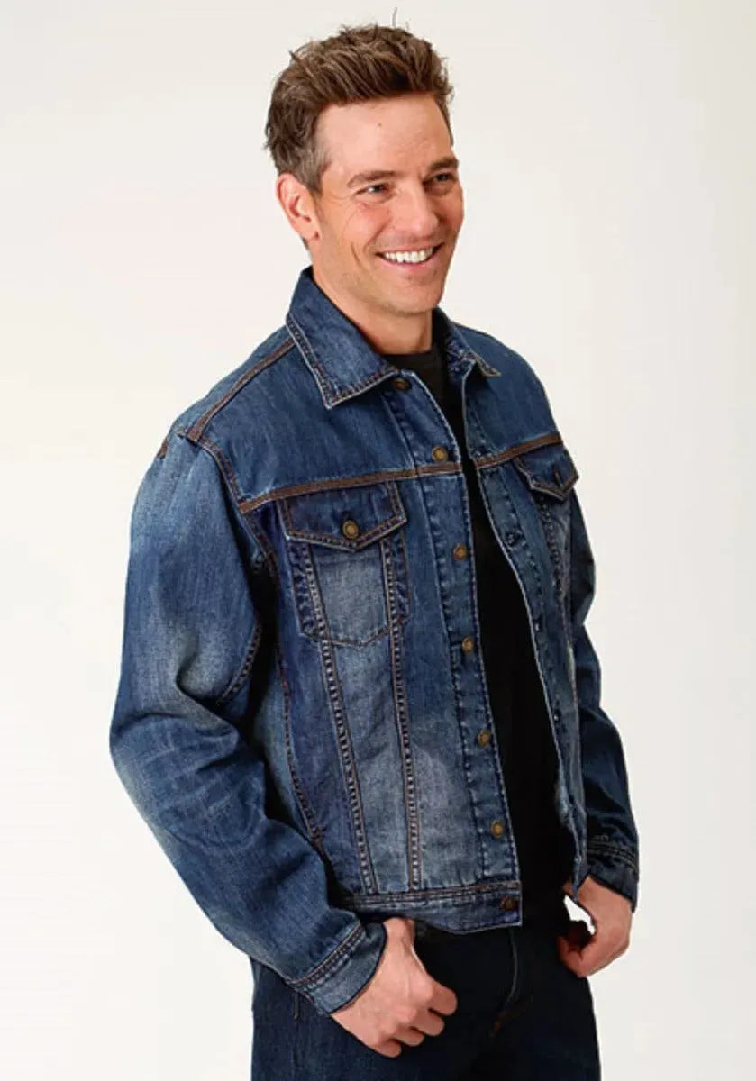 Stetson Denim Jacket with Logo (Blue) - Men's Denim Jacket