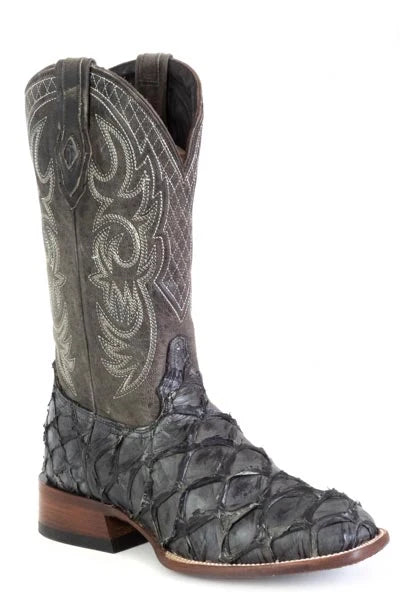 Stetson Amazon (Black) - Men's Pirarucu Cowboy Boot