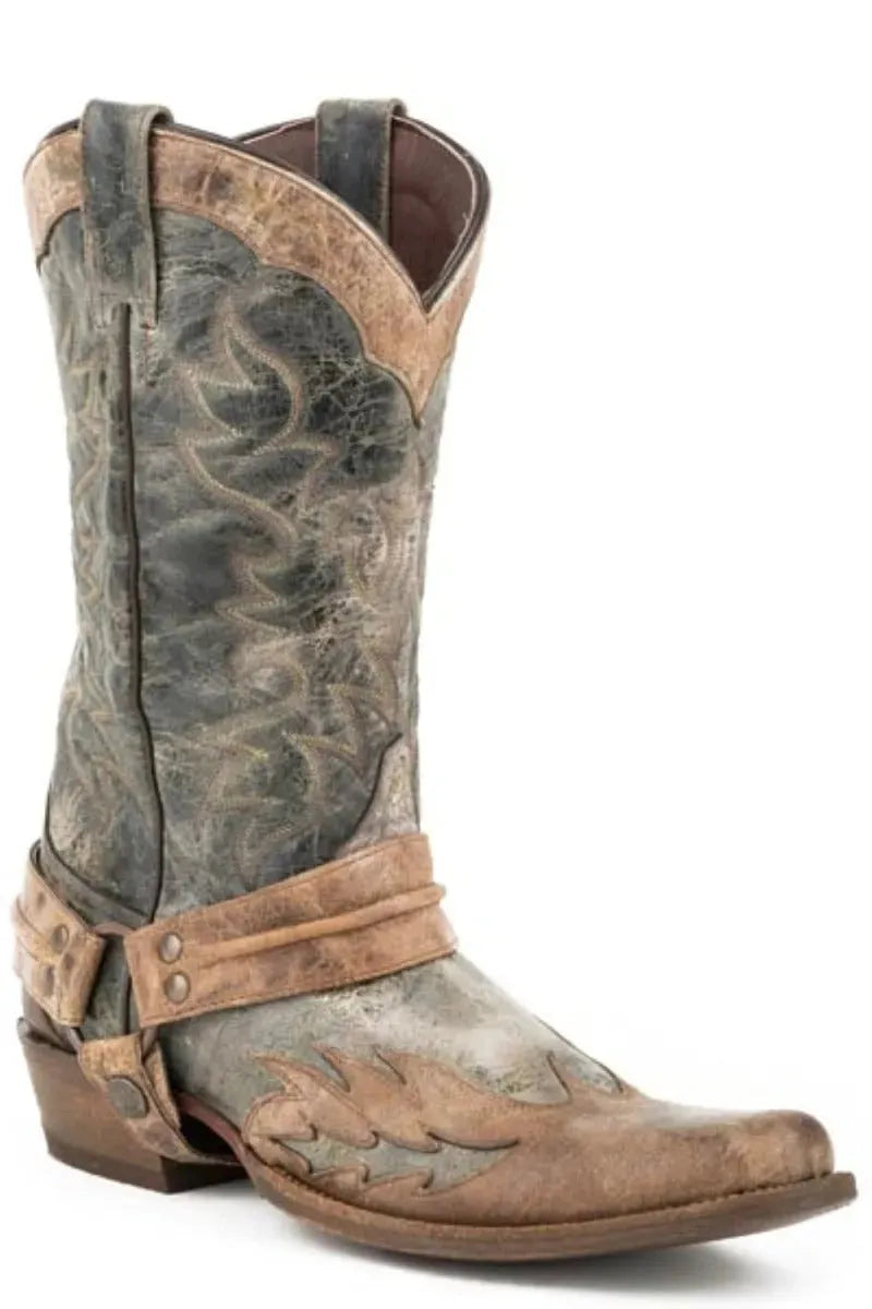 Stetson Sundance Biker (Black) - Men's Cowboy Boot
