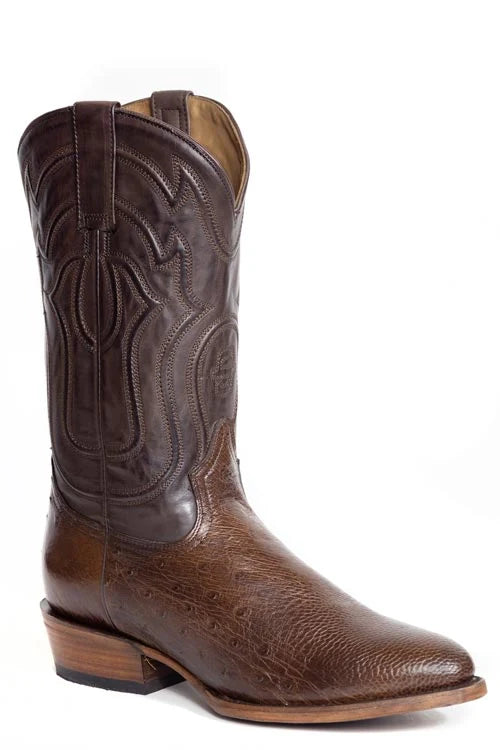 Stetson Wyatt (Brown) - Men's Ostrich Cowboy Boot