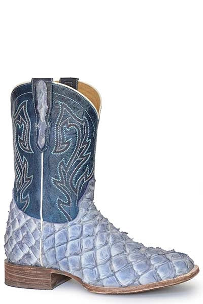 Stetson Predator (Blue) - Men's Pirarucu Cowboy Boot