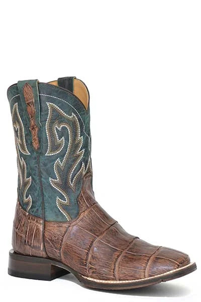 Stetson Alligator (Blue/Brown) - Men's Alligator Cowboy Boot