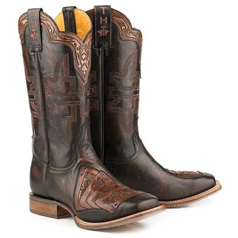 Tin Haul Kings / Gambling Legend ( Black) - Mens Leather Cowboy Boot