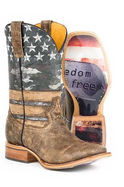 Tin-Haul Freedom Dog Tags Cowboy Boots Western Style For Men And Women Durable Western Footwear by Tin-Haul