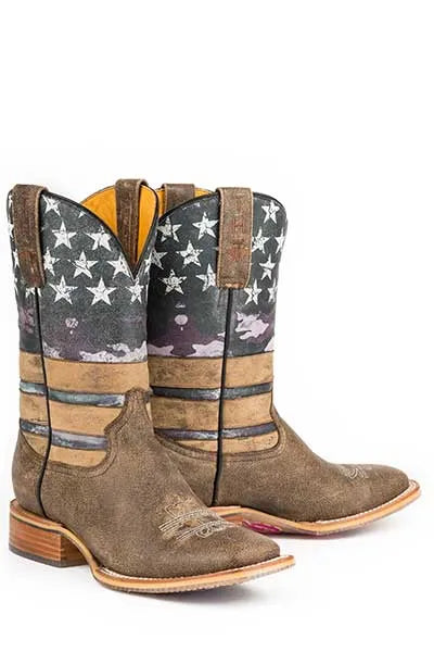 Tin Haul American Woman - Women's Leather Cowgirl Boot