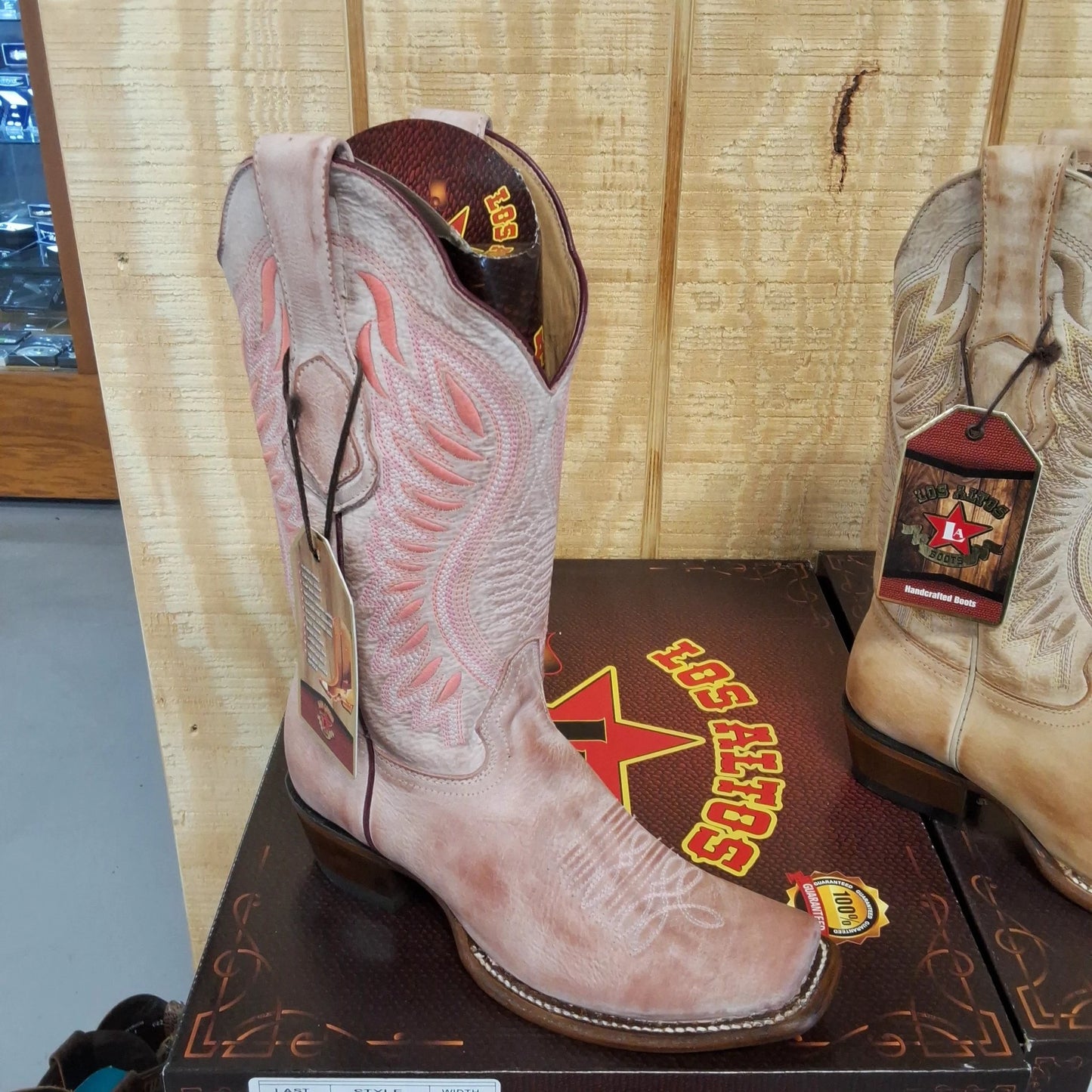 Los Altos Womens Pink Dubai Toe Cowgirl Boot Western Fashion Boots Comfort Fit For Women by Los Altos
