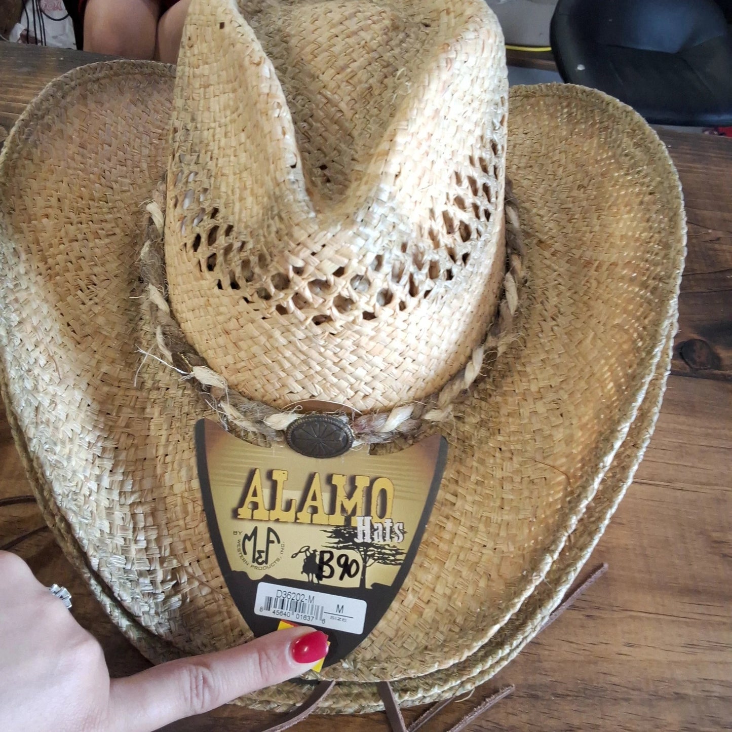 Alamo Straw Hat Western Cowboy Style Sun Hat For Outdoor Comfort And Lightweight Breathable Protection by M&F Western