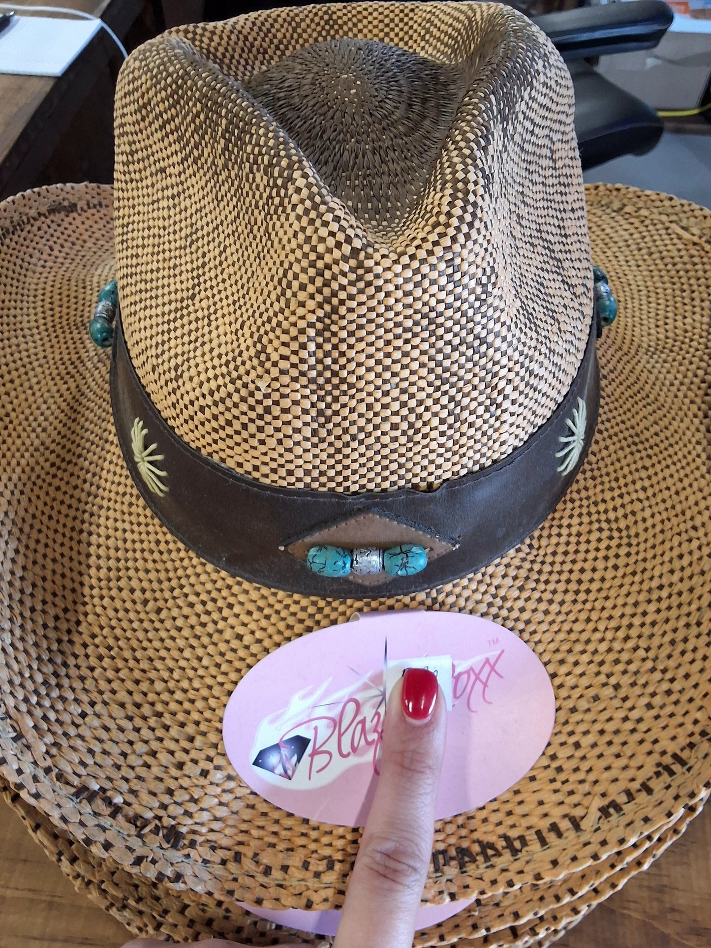 Blazin Roxx Womens Straw Hat Western Cowboy Style Sun Hat Lightweight Breathable Comfort Fit by Blazin Roxx