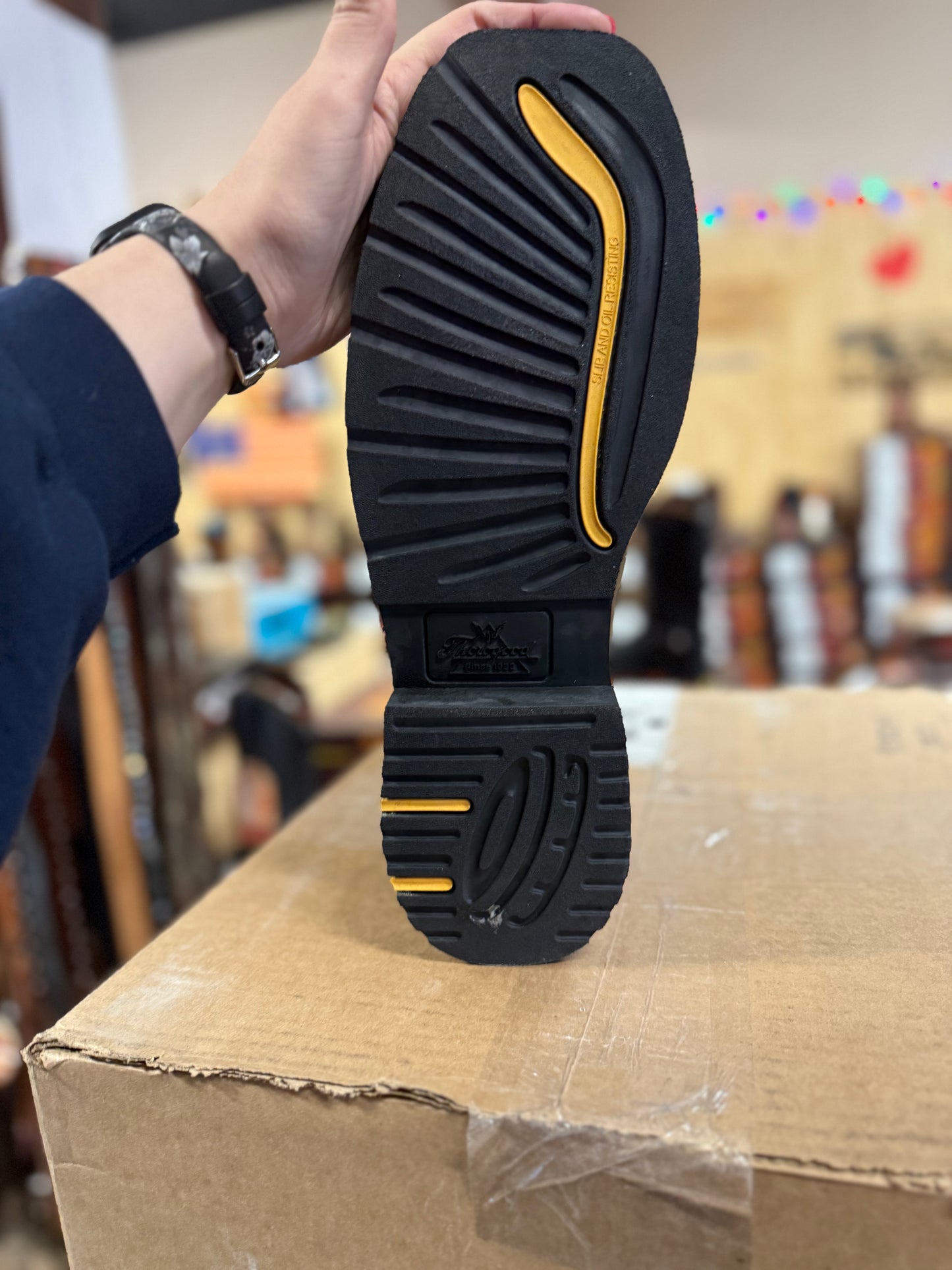 Thorogood American Heritage 11" Black & Trail Crazyhorse Safety Toe Wellington work boots