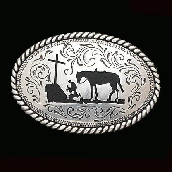 Nocona Jr Praying Cowboy - Children's Belt Buckle