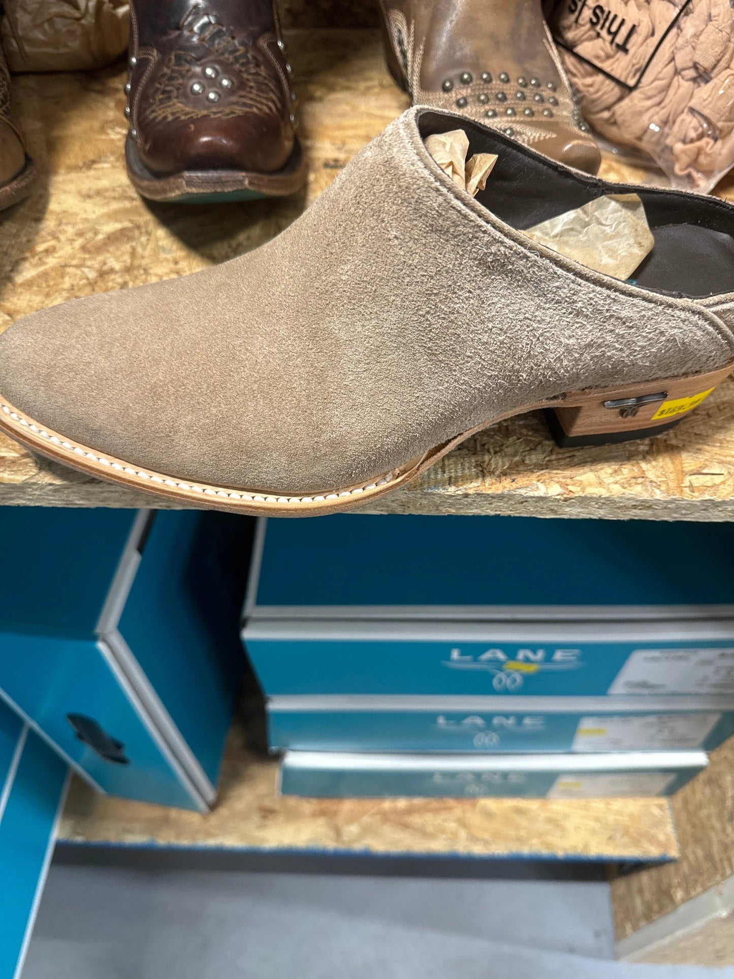 Lane Jane Mule Womens Leather Slip On Mule Shoe Comfortable Casual Flat Heel All Day Comfort by Lane