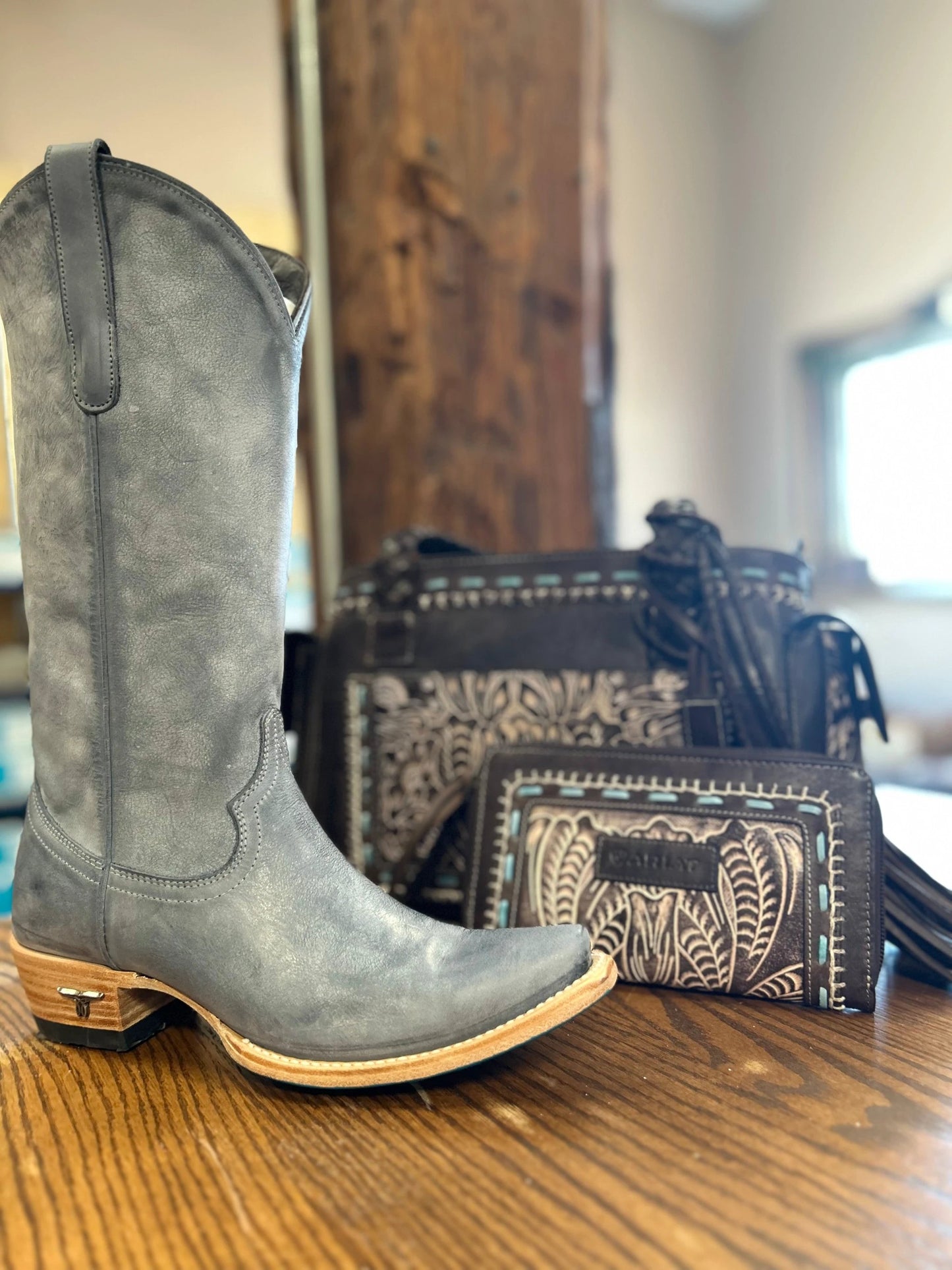 Lane Denim Womens Boots Emma Jane Washed Denim Ankle Boots Classic Comfort Footwear by Lane