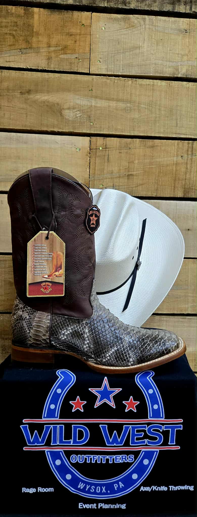 Exotic Los Altos Rustic Brown Python Square Toe