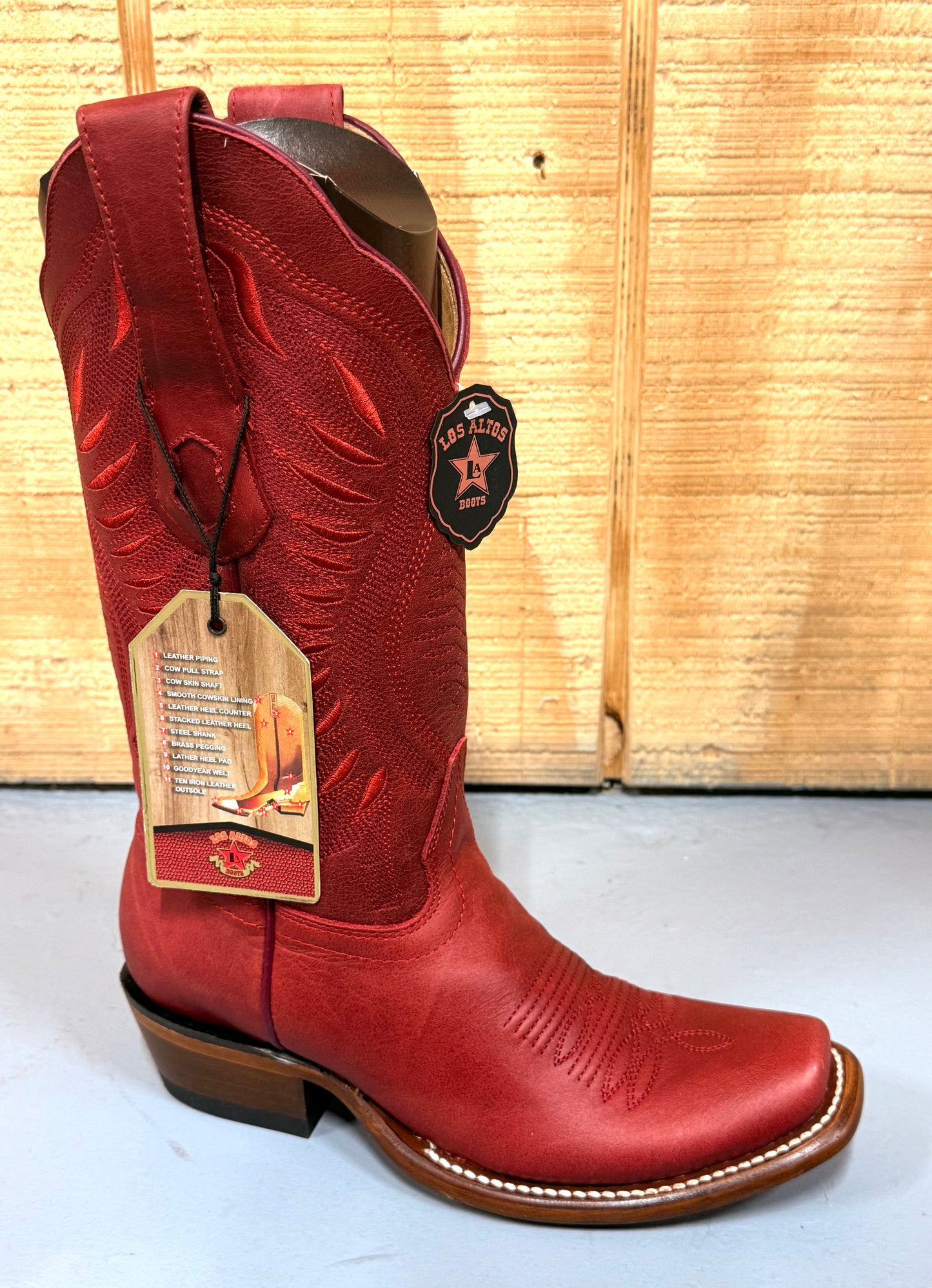 Los Altos Desert Red Dubai Toe Cowgirl Boots