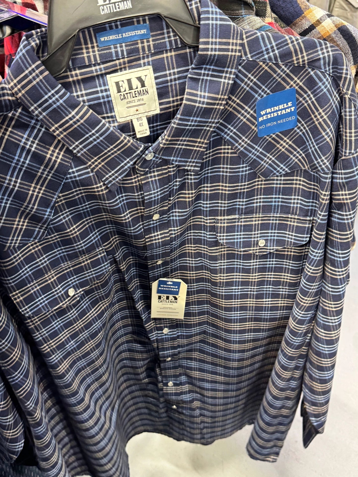 Men's Thin Long Sleeve Ely Cattleman Shirt For Western Wear And Everyday Comfort Lightweight Breathable by Ely Cattleman