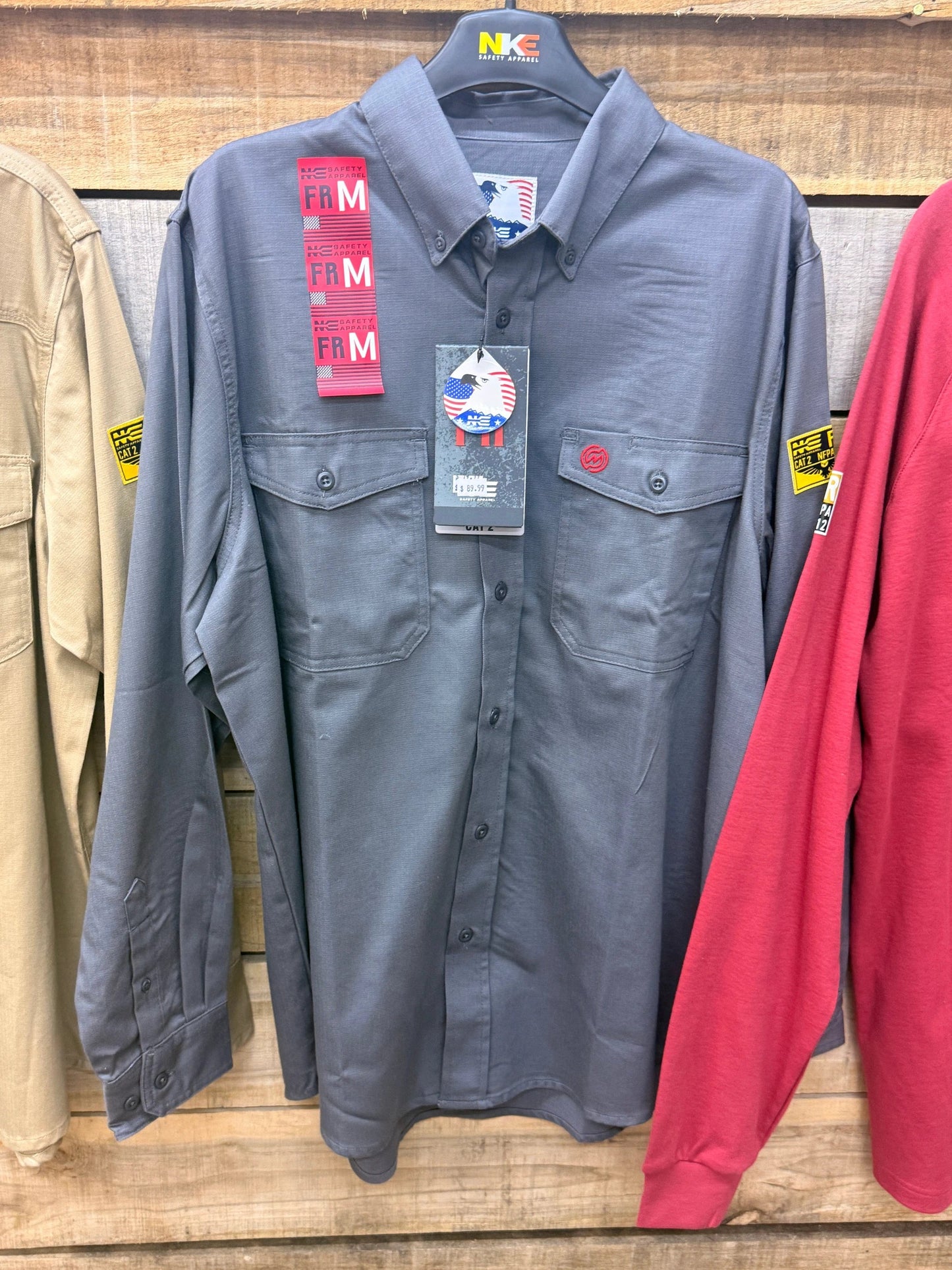 NKE CAT 2 Fire Resistant Pearl Snap Button Up Shirts For Industrial Jobs Heat Sparks Protection FR by Wild West Outfitters