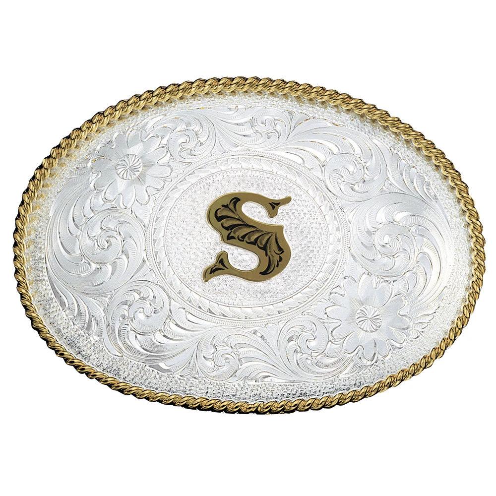 Montana Silver Western Belt Buckle Classic S Design Silver Tone for Men Durable Accessory by Montana Silversmiths