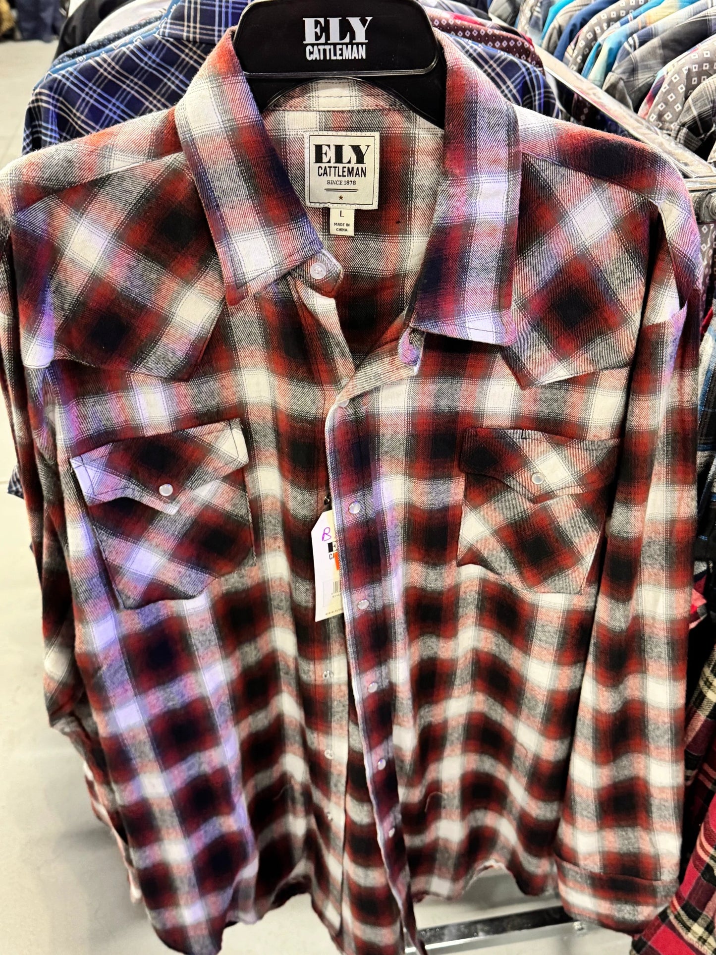 Thick Ely Cattleman Flannels Heavyweight Flannel Shirt For Cold Weather Warmth And Rugged Ranch Style by Ely Cattleman
