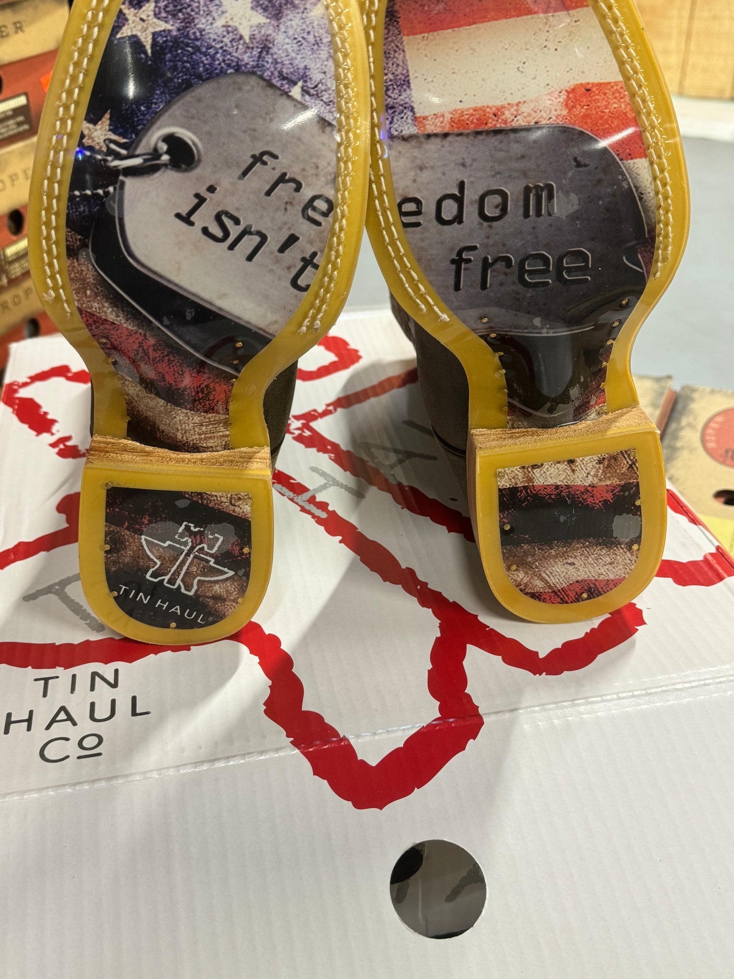 Tin-Haul Freedom Dog Tags Boots