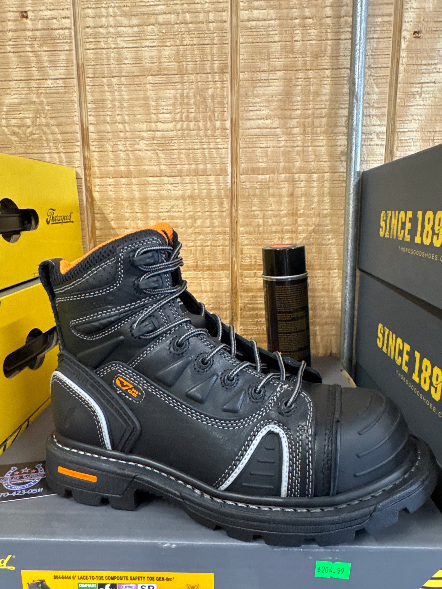 Thorogood Black 6” Lace to Toe Composite Work Boot