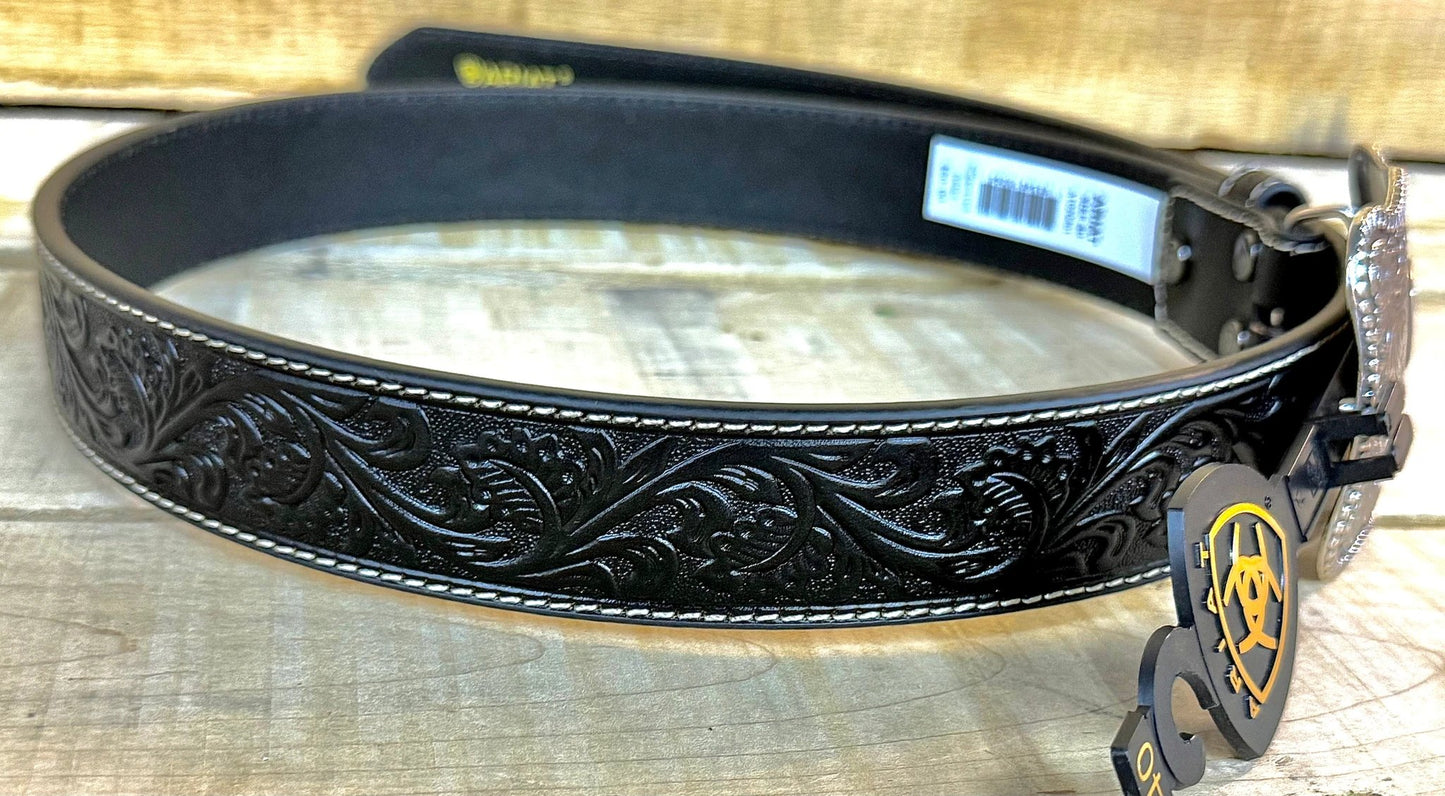 Ariat Men's Belt Durable Leather Belt Versatile For Denim Chinos And Dressier Trousers Everyday Wear by Ariat