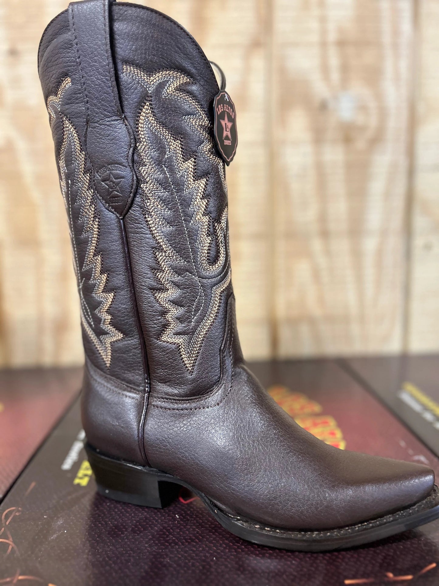 Los Altos Deer Brown Women's Cowgirl Boots Leather Western Boots For Everyday Wear by Los Altos