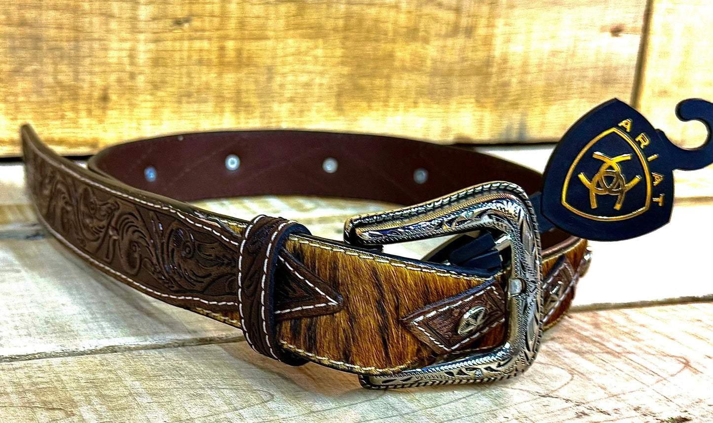 Ariat Mens Belt Durable Leather Western Belt For Everyday Wear Office And Saddle Use by Ariat
