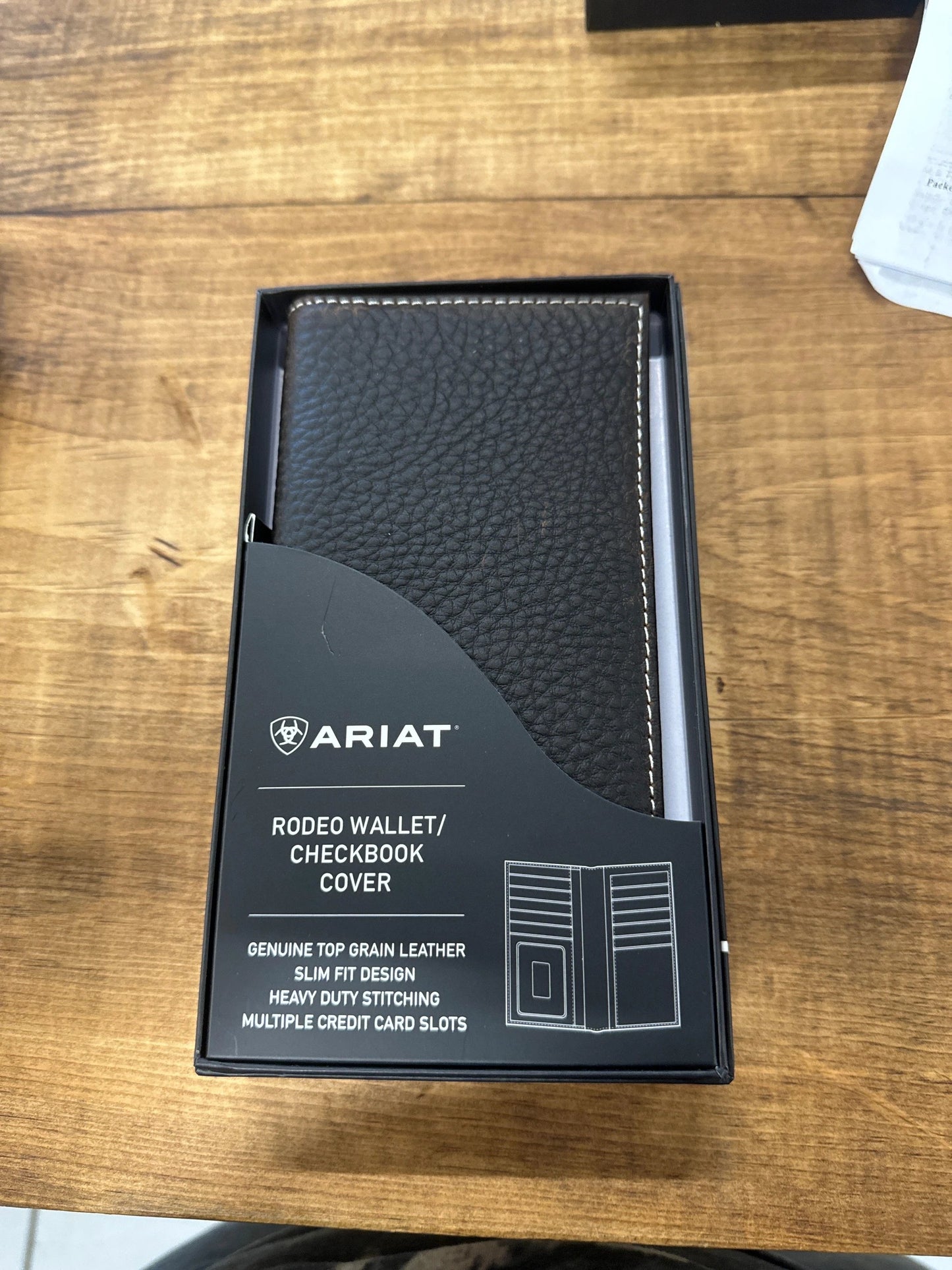 Ariat Rodeo Wallet Leather Western Bifold Card Holder For Men Durable Everyday Carry by Ariat