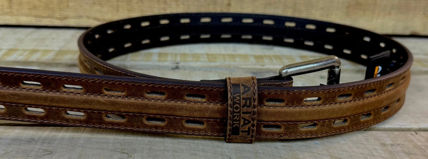 Ariat Men's Work Belt Double Hole Adjustable Durable For Job Site And Workshop Everyday by Ariat